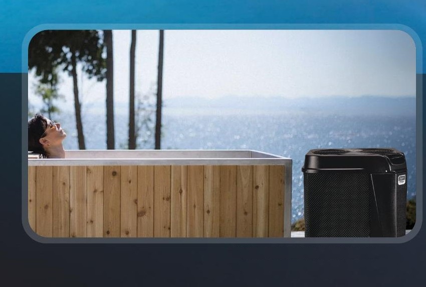 spa in winter with heat pump from jandy